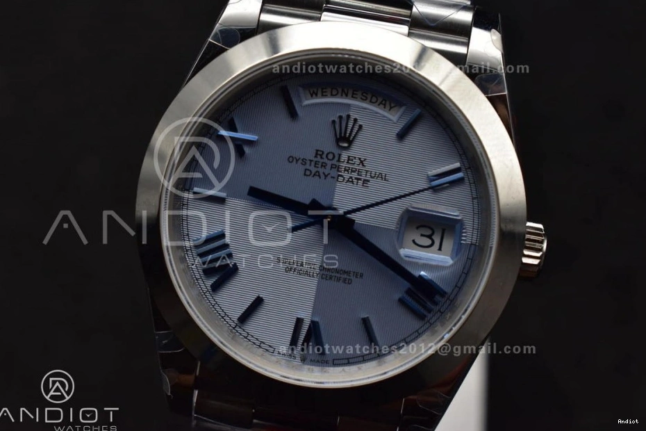 Roman Blue On 904L V4 Dial Tungsten Markers GMF 40 DayDate Steel Bracelet President A3255 Weighted 0212